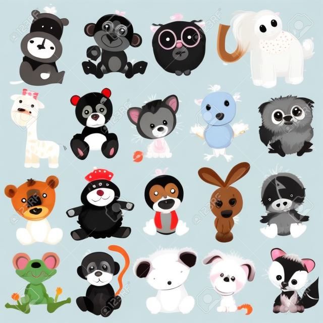 Set of Cute Animals on a white background