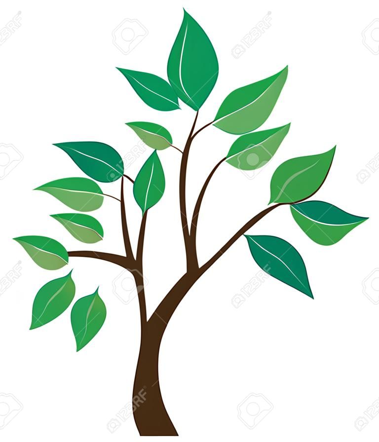 Vektor-Baum mit grünen Blättern