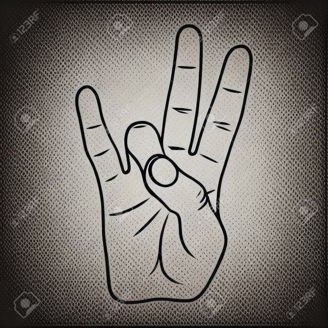 Hip-Hop hand gesture. East Coast rap sign. Vector illustration.