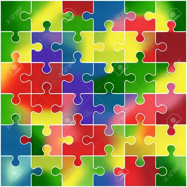 Puzzles Blank Template Square Grid Jigsaw Puzzle 6X6 Size Pieces