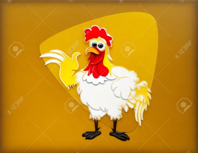 gastvrij met glimlach kip komt in bruin en geel