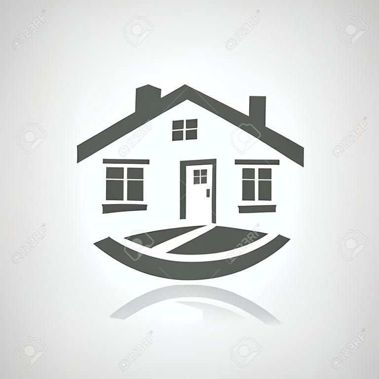Vector symbol of home, house icon, realty silhouette
