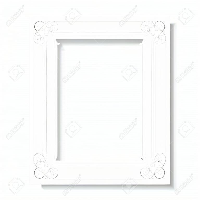 Vector marco decorativo sobre fondo blanco. rectángulo marco decoración para su foto. La frontera decorativa. - ilustración