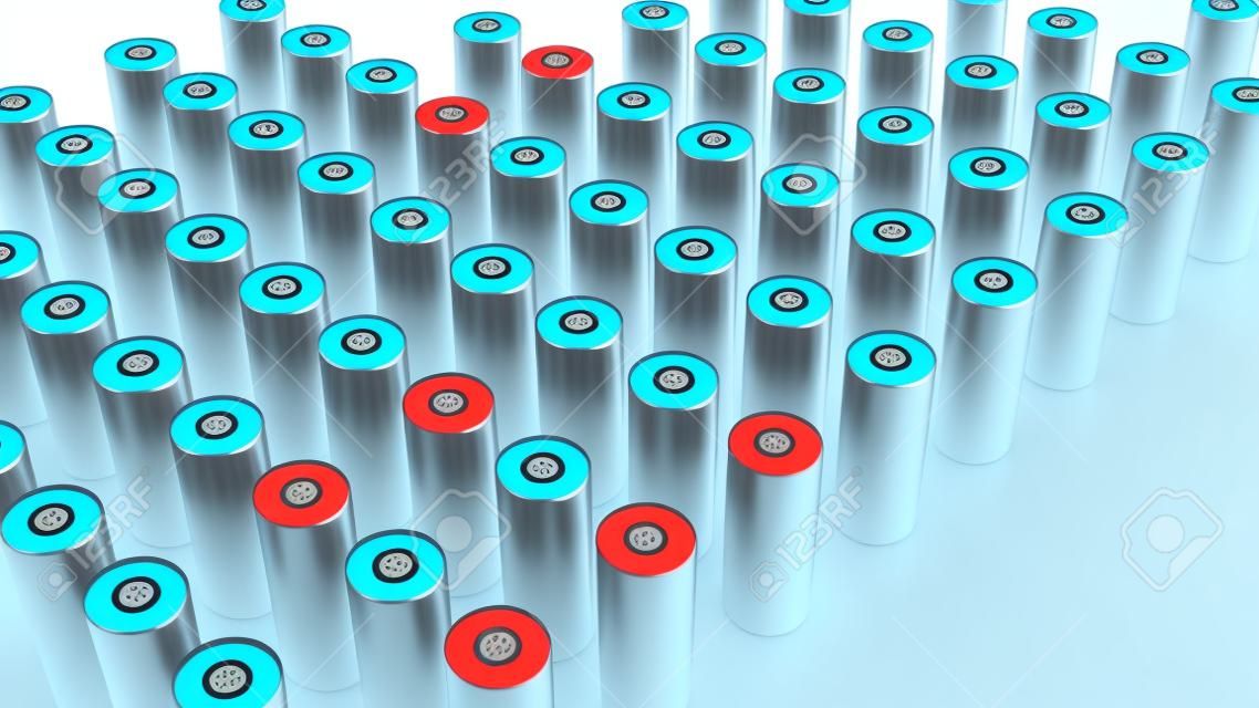 Lithium Batterij concept - elektrische voeding van oplaadbare bron - 3D illustratie