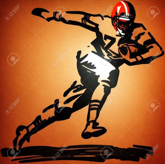 Football Player Running With Ball