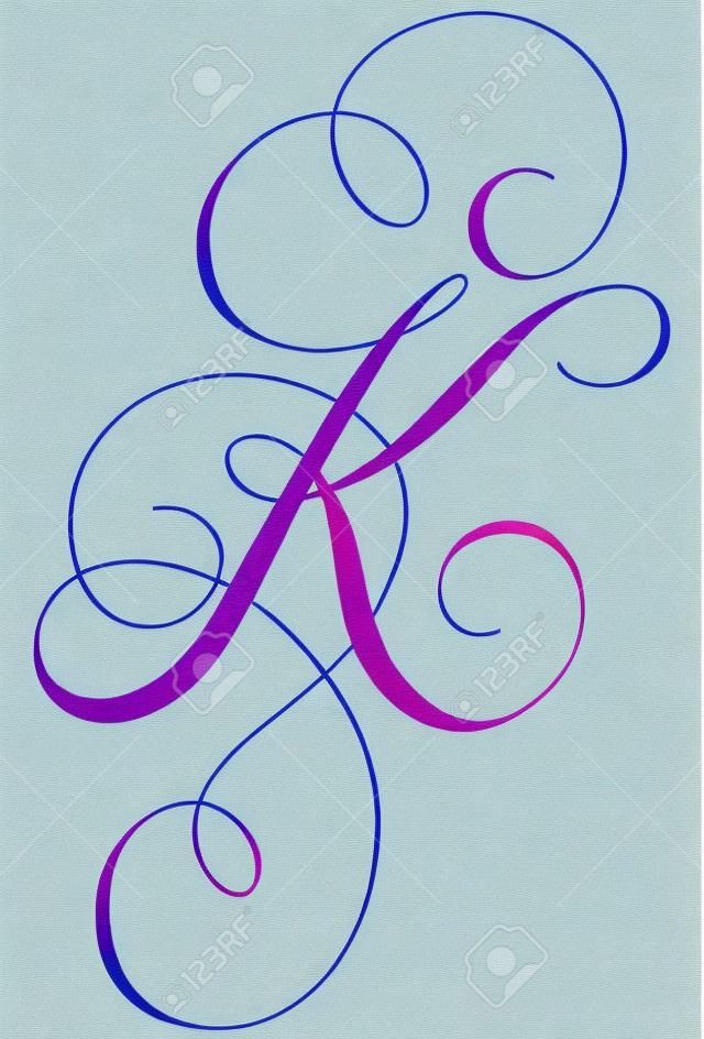 Kalligraphie-Alphabetbuchstabe K
