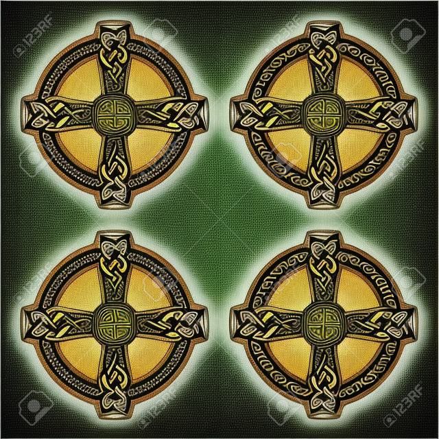 Vector celtic cross. Ethnic ornament. Geometric design. T-shirt