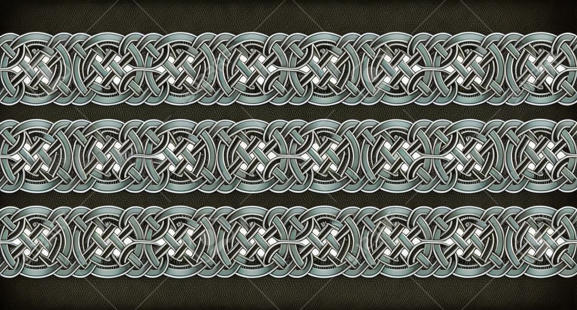 Keltischer Knoten geflochtene Rahmenrandverzierung. Vektor-Illustration.