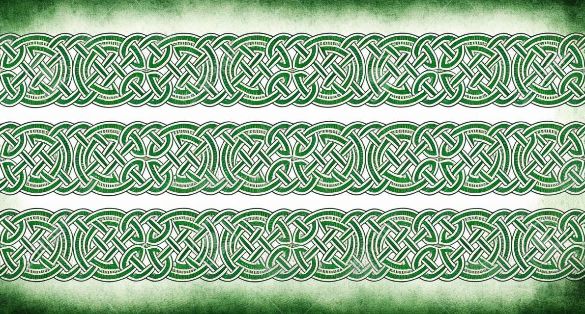 Celtic knot örgülü çerçeve kenarlığı süsü. Vektör çizim.