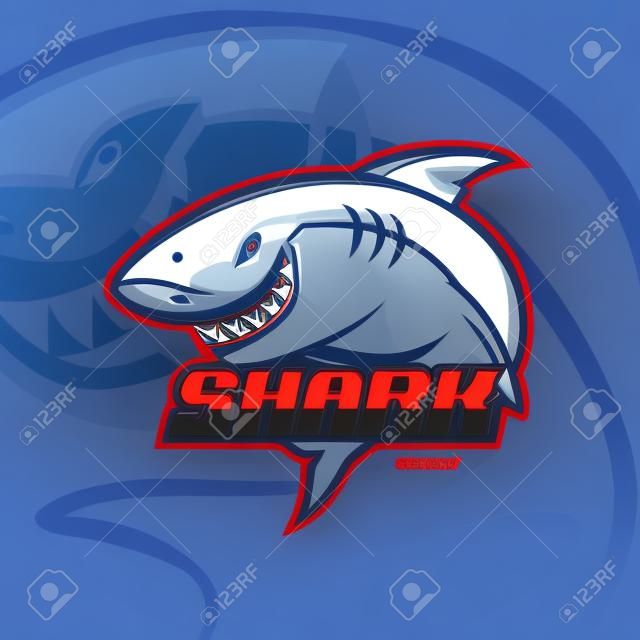 Conception de mascotte de logo esport requin