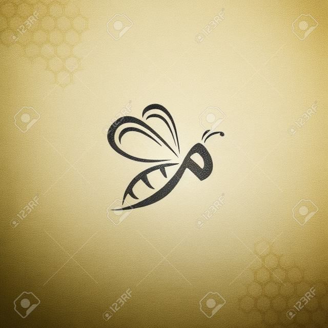 Logo de calligraphie d'abeille islamique simple