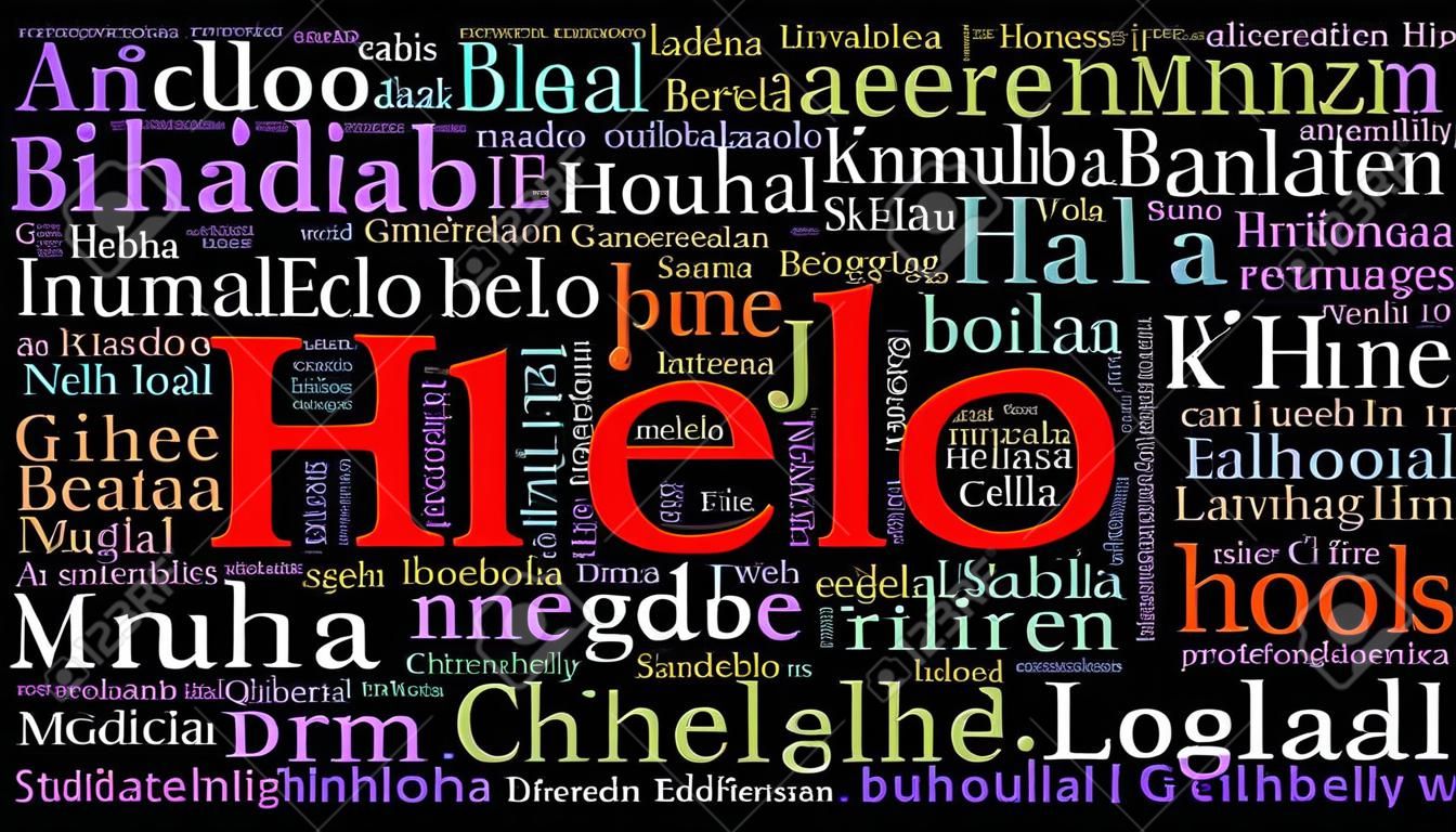 Hallo in verschiedenen Sprachen Wortwolke