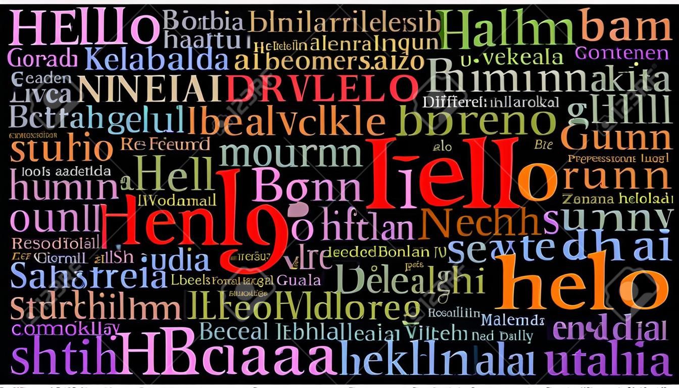 Hallo in verschiedenen Sprachen Wortwolke