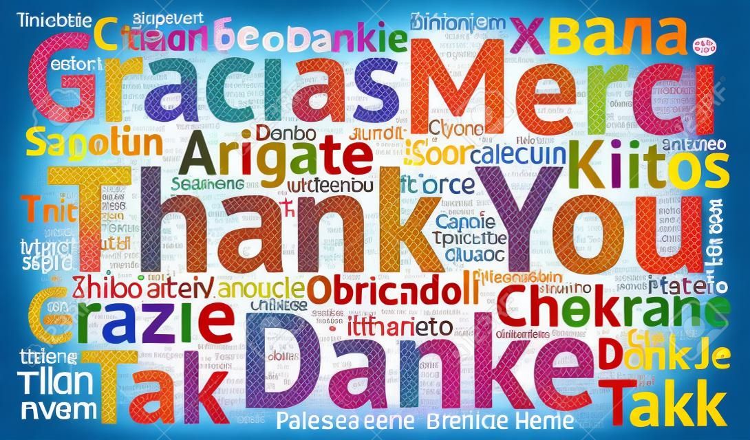 Gracias ilustración nube de palabras en diferentes idiomas