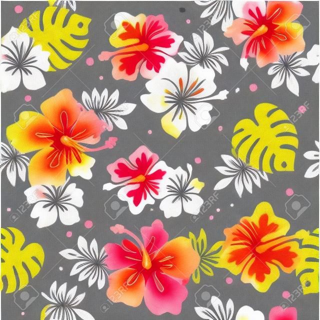 patrón de la hawaiana del hibisco