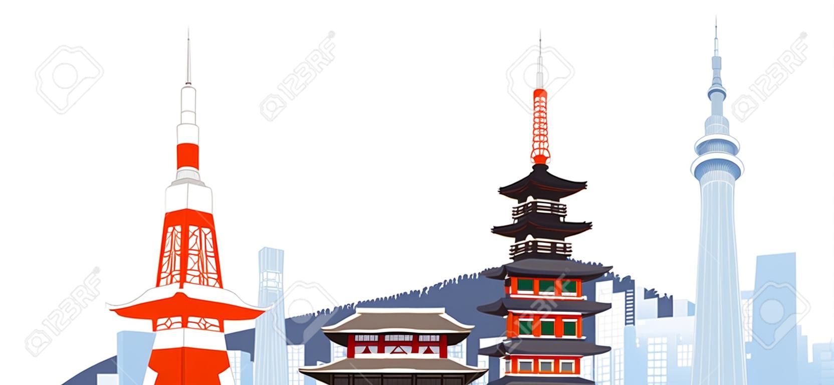 Illustration of Tokyo city in Japan