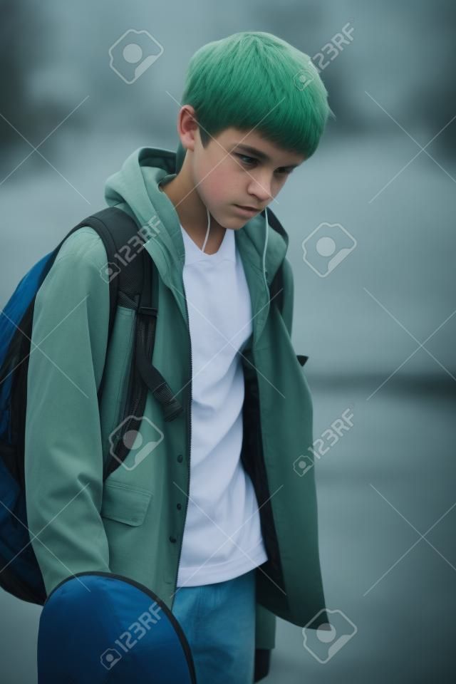 Portrait of  sad teen outdoor