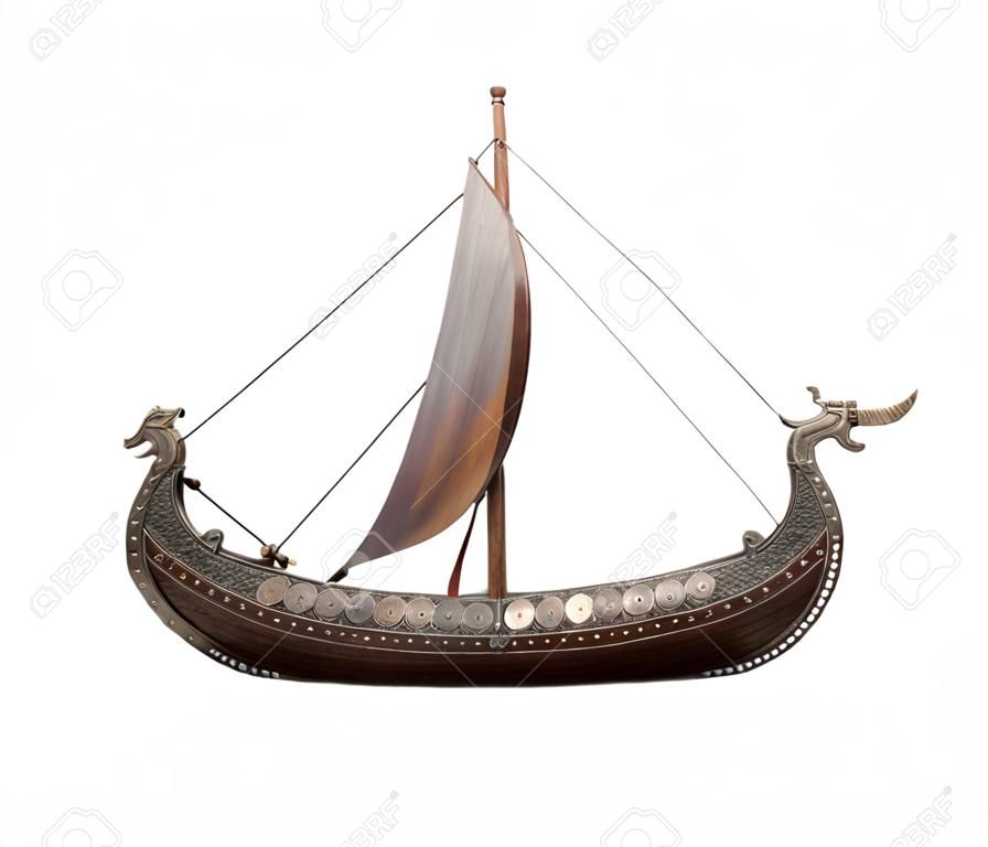 Viking Ship isolated on white background