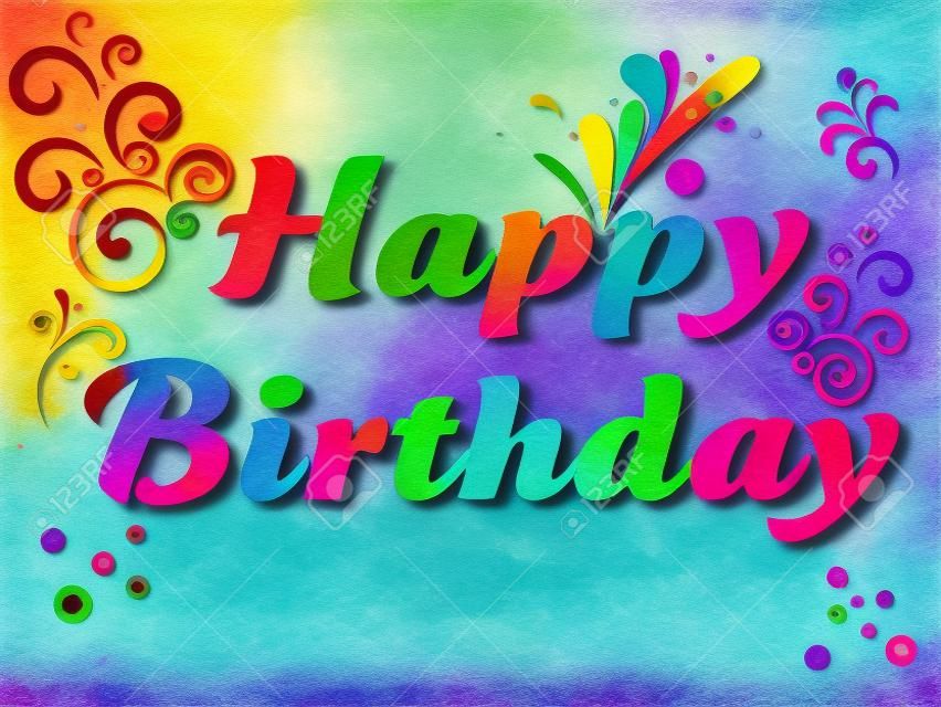 astratto colorato happy birthday card