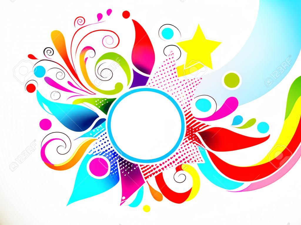 abstract colorful floral with star vector illustration 
