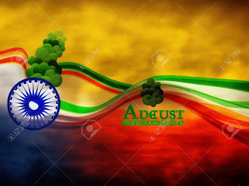 Индийская День независимости фон с волной