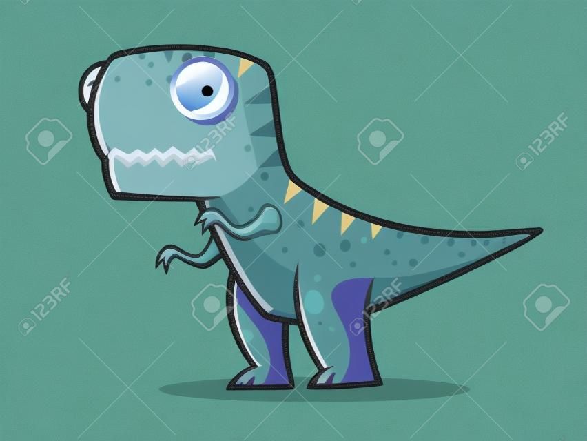 Cartoon t-rex était debout avec deux jambes