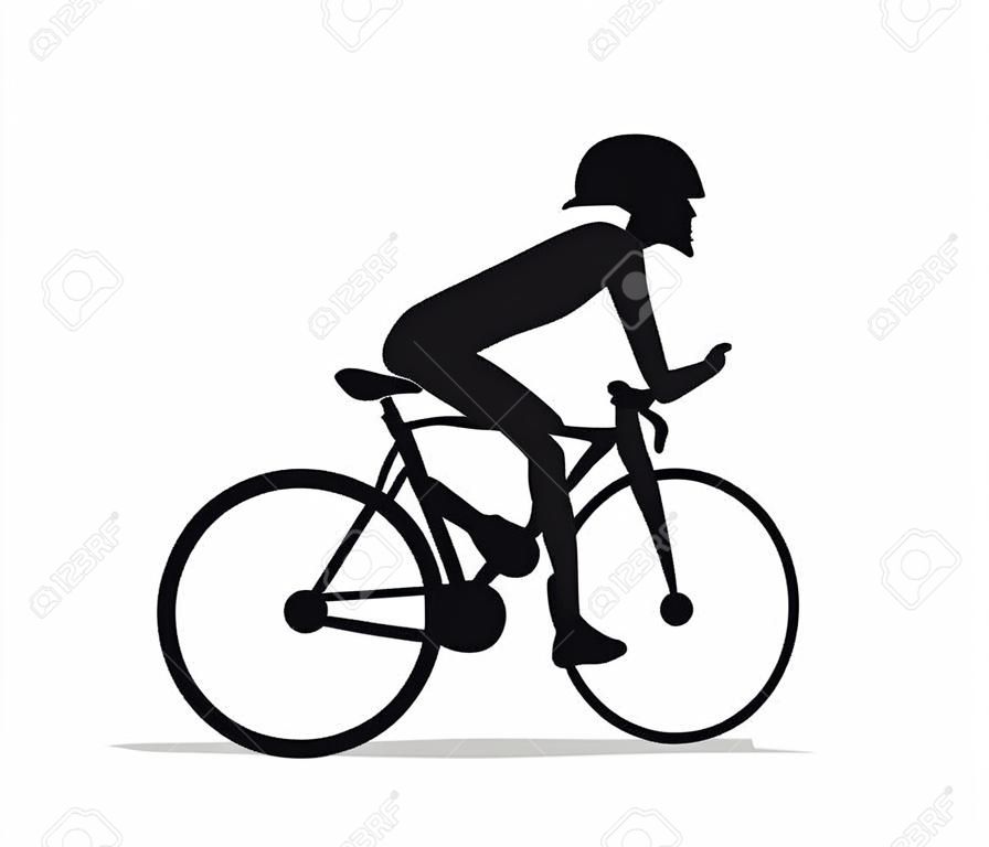 cycling silhouette cartoon design illustration