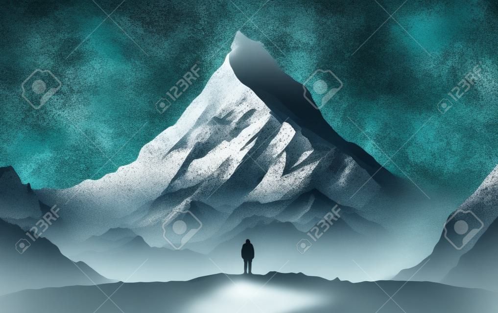Solitude Majestic Mountain Backdrop Generative AI
