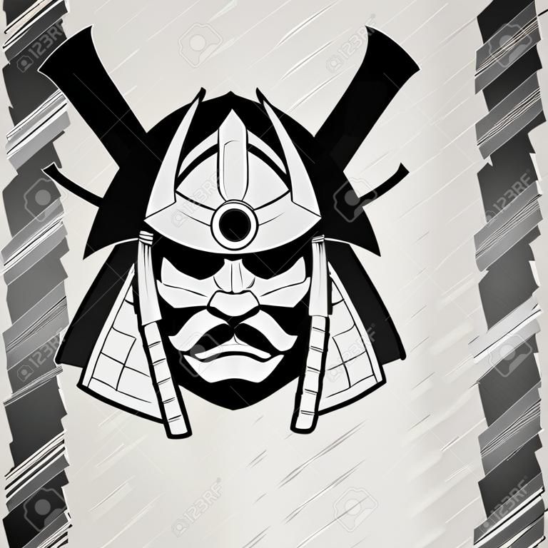 ベクター サムライ マスク。日本の伝統的な武術のマスク。