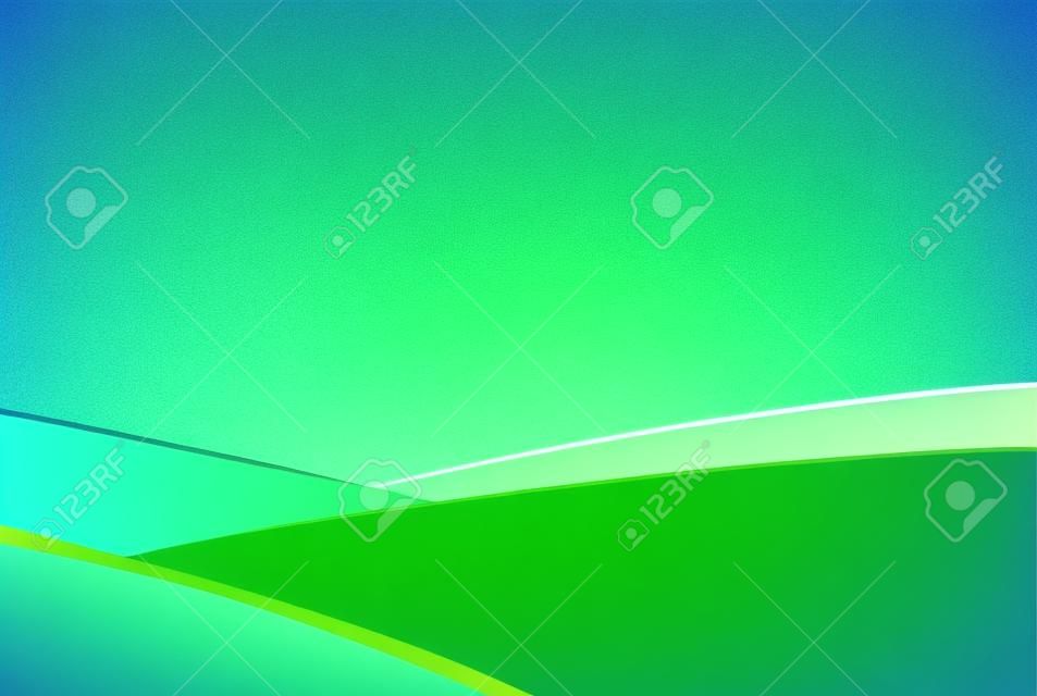 Abstract green field and blue sky vector background