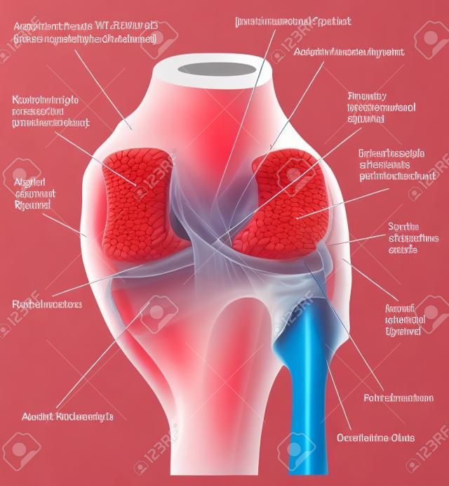 Vista posteriore del ginocchio destro in estensione