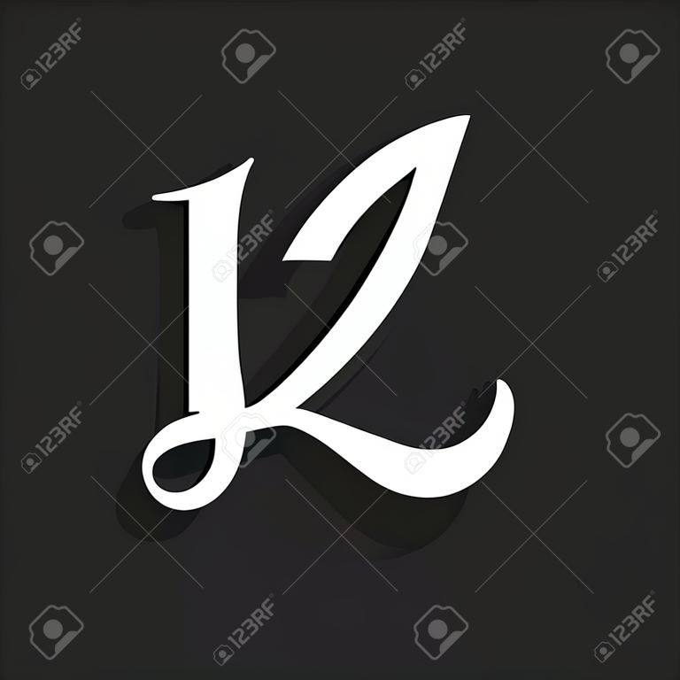 Handgeschriebener Vektor-Logo-Buchstabe L. L-Buchstaben-Entwurfs-Vektor