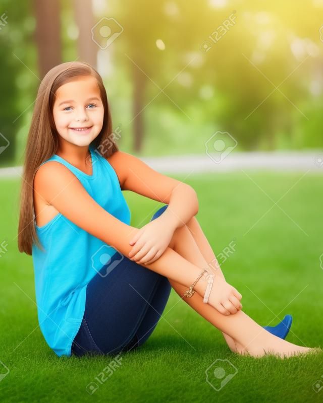 Portrait of happy pre-teen girl