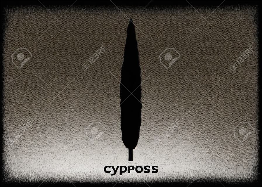 Cypress icon. Simple illustration of cypress vector icon for web. Italian silhouette cypress trees the typical tuscan landscape. Vector isolated or white background