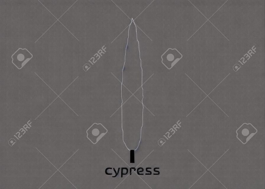 Zypresse-Symbol. Einfache Illustration der Zypressenvektorikone für Netz. Italienische Silhouette Zypressen die typisch toskanische Landschaft. Vektor isoliert oder weißer Hintergrund