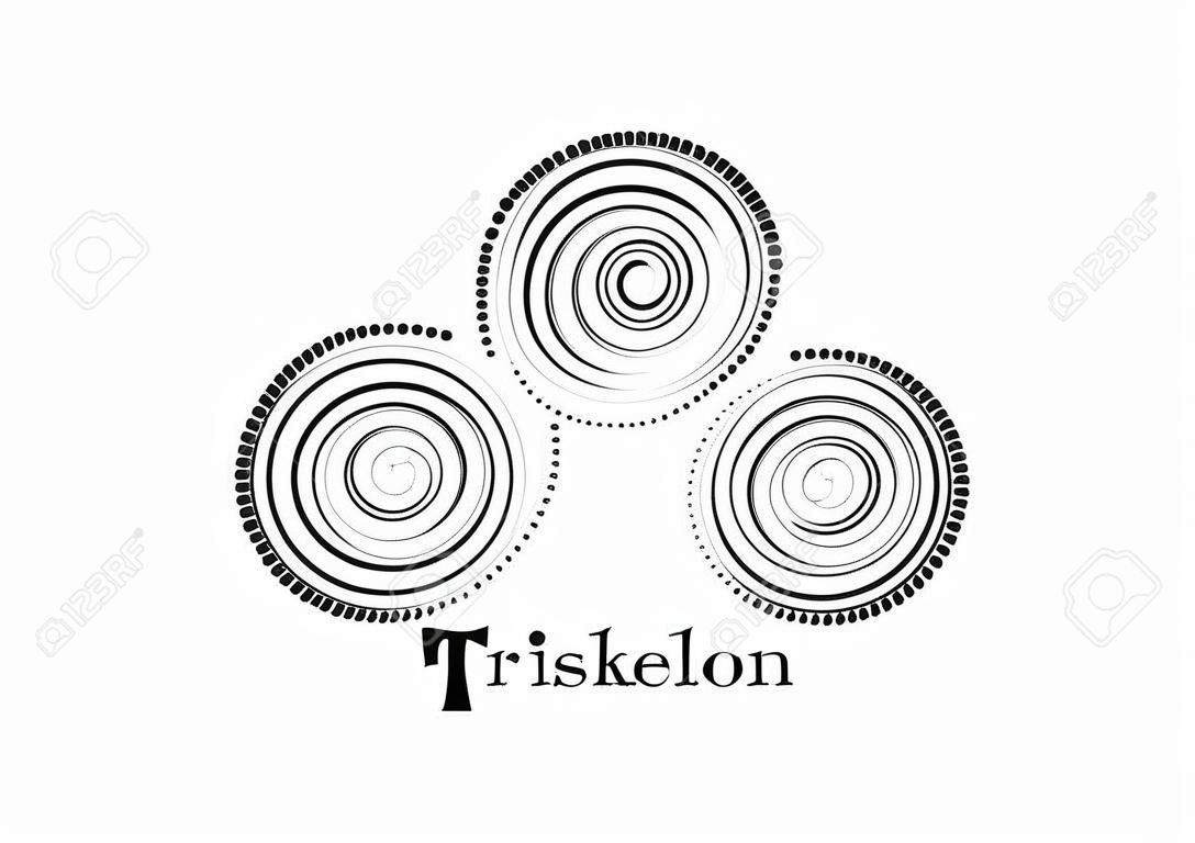 triskelion or triskeles is a motif consisting of a triple spiral exhibiting rotational symmetry. The spiral design can be based on interlocking Archimedean spirals, or represent three bent human legs