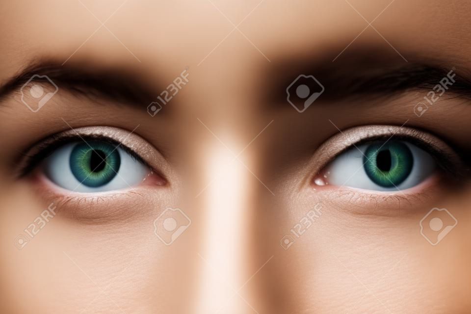 close up shot of a pair of womans eyes with shallow DOF