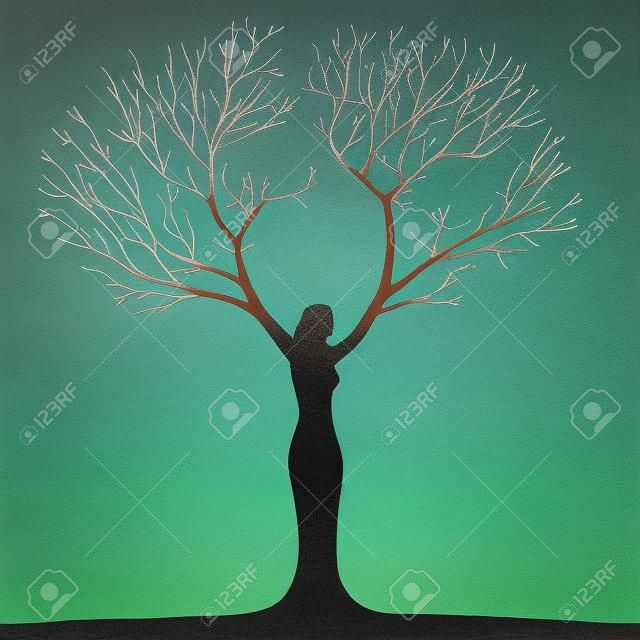 mujer árbol