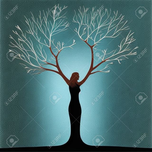 woman tree