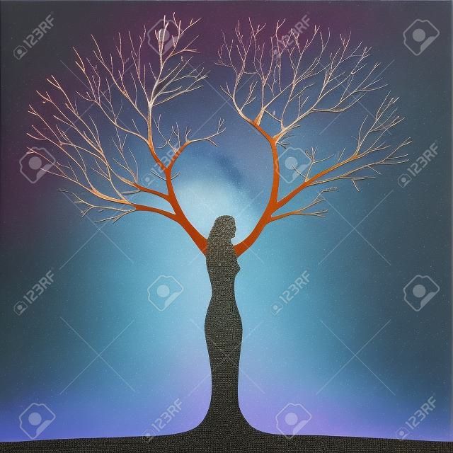 mujer árbol