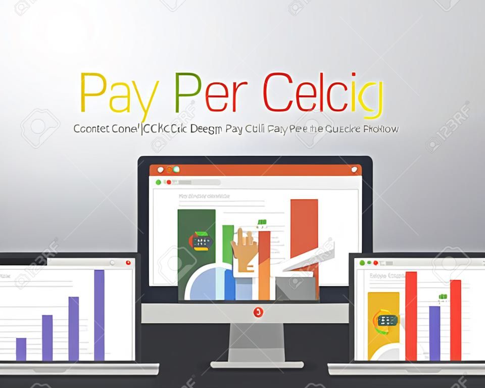 Pay per click concetto di design di stile.