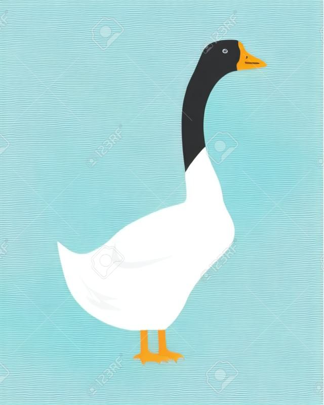 Goose Vector Illustration in Flat Design