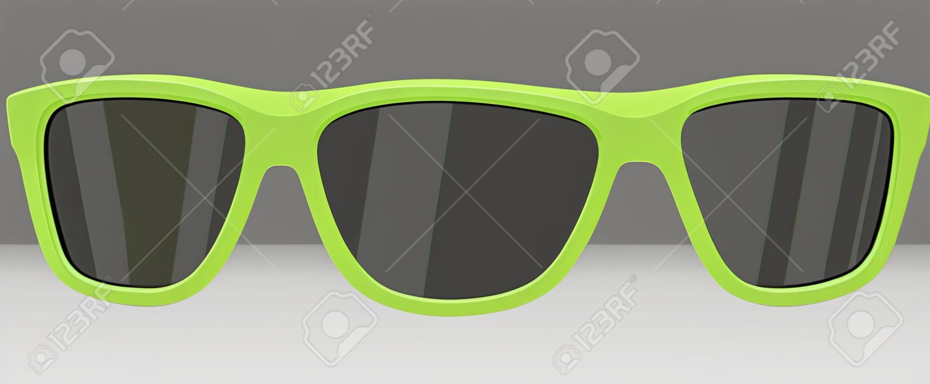 cone de óculos de sol verdes