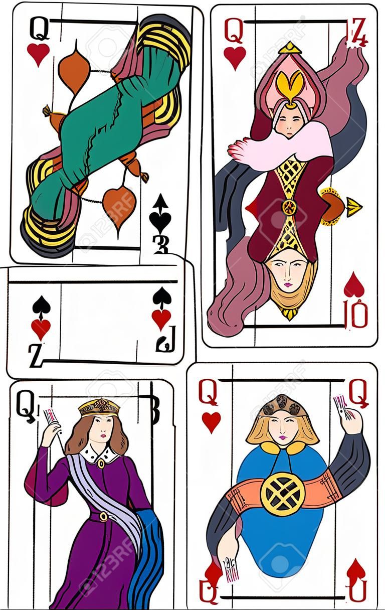 Jugando a las cartas. Queens.