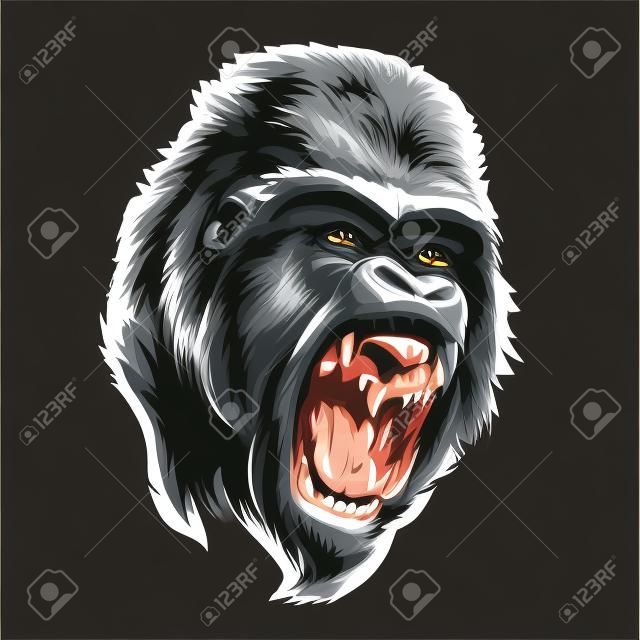 сердитый вектор горилл