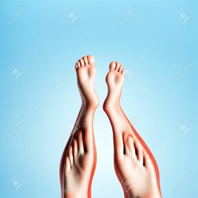 piedi umani isolati su sfondo bianco