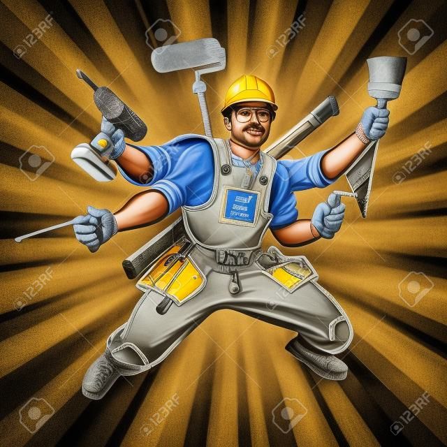 De nombreux ouvriers réparateurs de main Builder