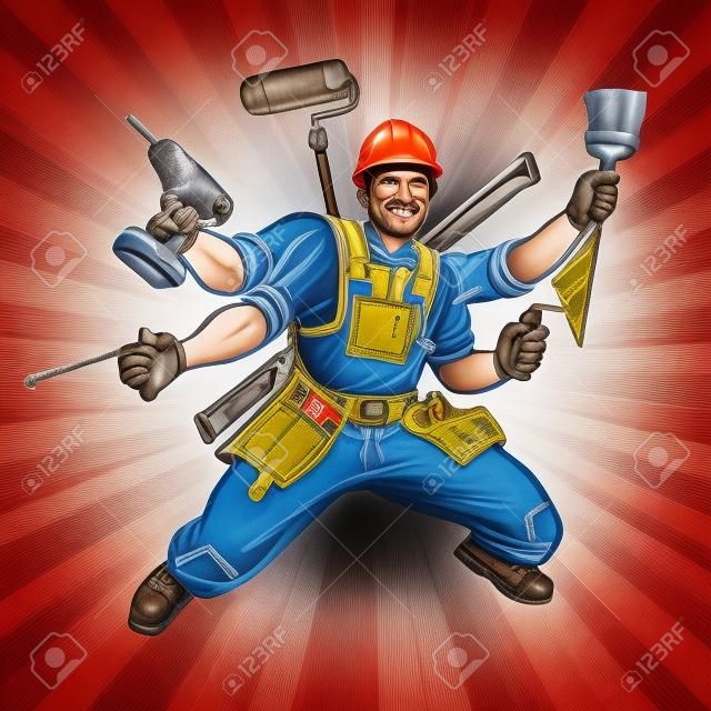 De nombreux ouvriers réparateurs de main Builder