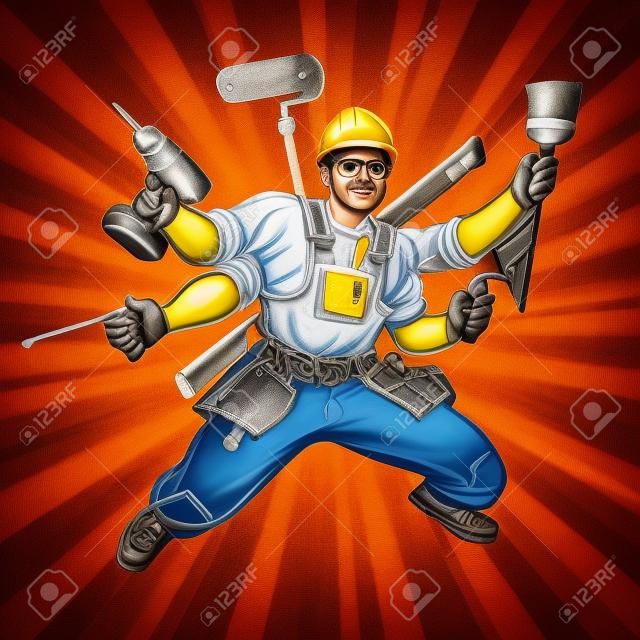 Many hand Builder repairman