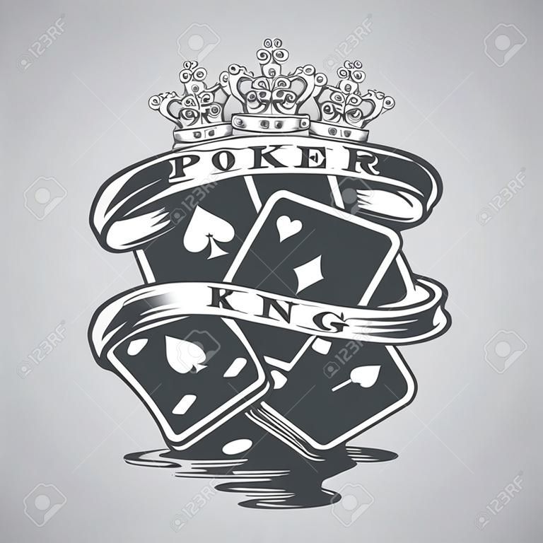 vetor de tatuagem de poker king